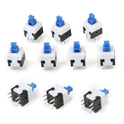 Commutateur de bouton poussoir - TOOGOO(R)10pcs 6 Broches Bouton Switch Autobloquant Commutateur de Bouton Poussoir