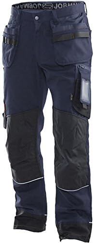 Jobman 292219-6799-D096 Size D096 Work Trousers with Hanging Pockets - Navy Blue/Black