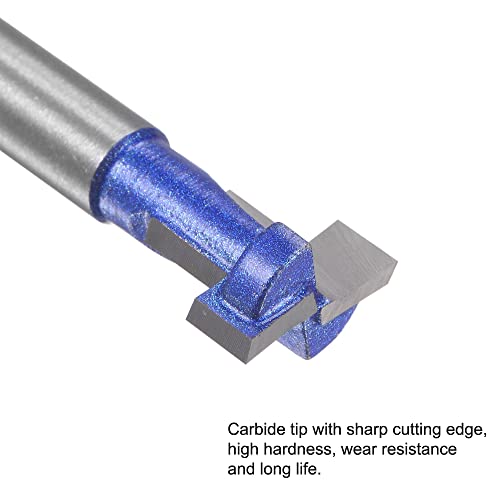 Uxcell 7/16" 5/8" Diameter Keyhole Router Bit Set 6Mm Shank With 1/2" To 6Mm Router Collet Adapter, Carbide Tipped Wood Milling T-Slot Cutter #TOP4