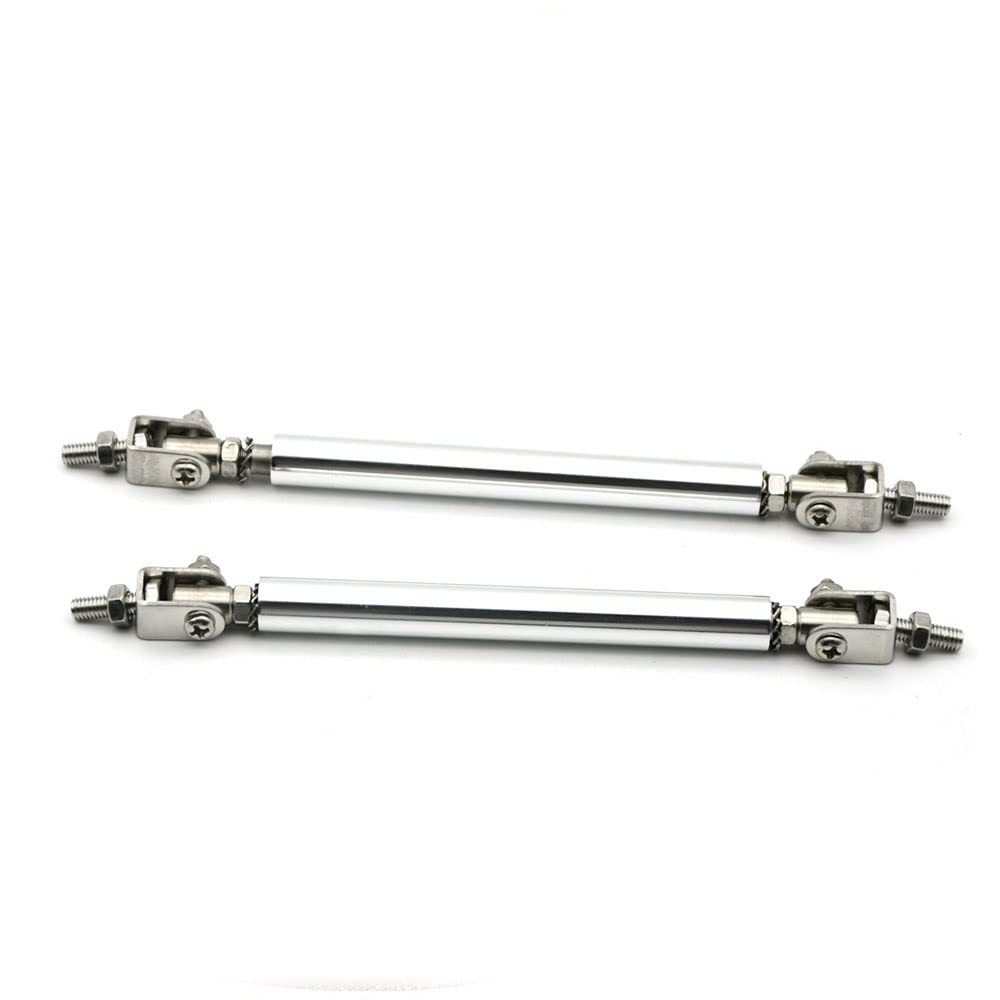 Riloer Lot de 2 barres de support universelles réglables pour pare-chocs avant/arrière, Tringle fixe télescopique, 100mm - Argent