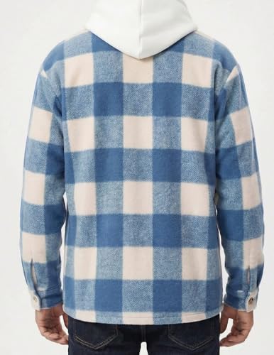 Image of ZAFUL Men's Shacket Aztec Print Shirt Jacket Flannel Button Up Turndown Collar Overshirt Chest Pocket Button Flap Thick Shirt