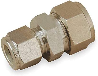 Parker 316 Stainless Steel A-LOK x A-LOK Reducing Union, 3/4" x 1/2" Tube Size - 12RU8-316-GR