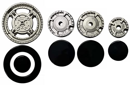 Bruciatori E Piattelli Spartifiamma Kit Ricambio Bruciatori Piattelli Spartifiamma Per Piani Cottura A Gas De'Longhi (4 Fuochi) - 8 Pezzi Bruciatori Fornelli A Gas - Foto 8