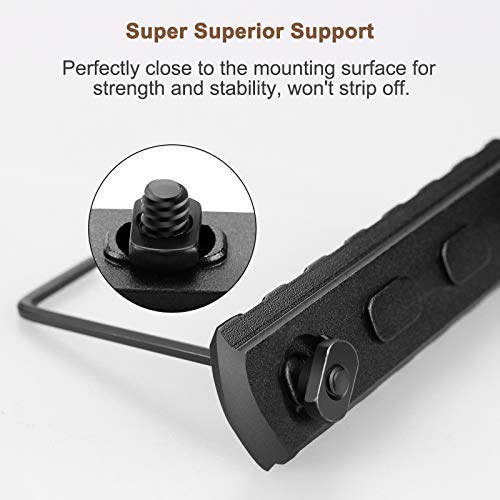 Single Picatinny Aluminum Accessory Rail Set for Mlock 3 5 7 9 11 13 Slots with 13 T-Nuts & Screws, 6 Allen Wrench-Rounded Corner