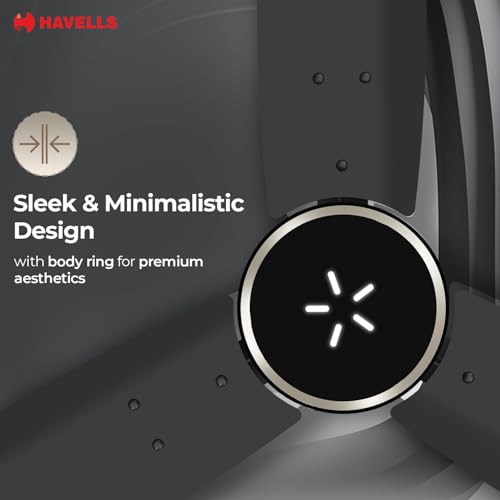 Image of Havells EPIC SIGNIA BLDC Ceiling Fan 1200mm, 5 star, LED Speed Indicator, 380 RPM, Up to 65% Savings, Reverse Rotation,4 Speed Modes, Low Wattage 30W, Low Noise, Air Flow:225 CMM, Black