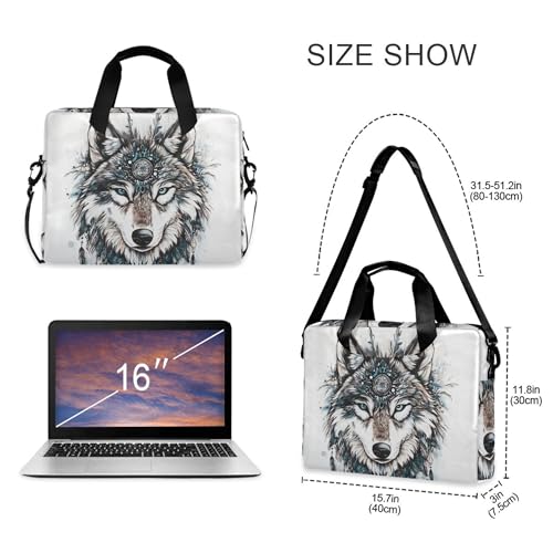 Bolsa maletín para laptop ALAZA Boho Wolf 13-15.6" miniatura 4