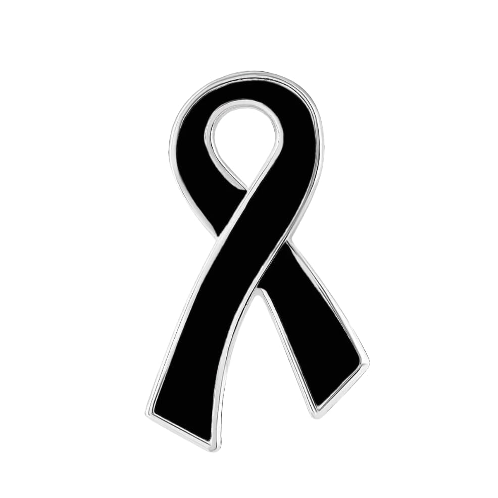 Black Ribbon Pin 1/5/25/100 for Melanoma, Sleep Disorders and Sleep Apnea - Ideal for Fundraising and Support Groups and Gift-Giving