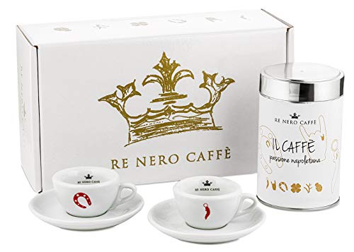 Re Nero Caffè - Barattolo caffè macinato 250g e 2