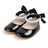 Baby Girls Mary Jane Flats Shoes Infant Toddler Wedding Dress Shoe Soft Sole First Walkers
