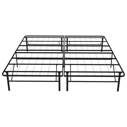 FurniEdge 14 Inch Foldable King Size Bed Frame Heavy Duty Metal Platform Bed with Underbed Storage Noise Free Tool-Free Easy Assembly No Box Spring Required