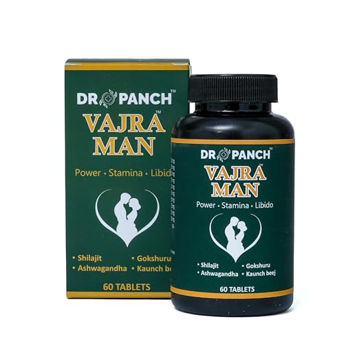 DR PANCH Vajraman 60 Tablets | Ayurvedic Power & Stamina Support Tablets for Men | Shilajit, Ashwagandha, Kaunch Beej, Gokshura | Strength, Vitality & Energy Formula