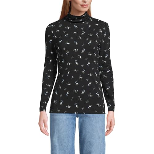 Image of Lands' End Lightweight Jersey Long Sleeve Turtleneck
