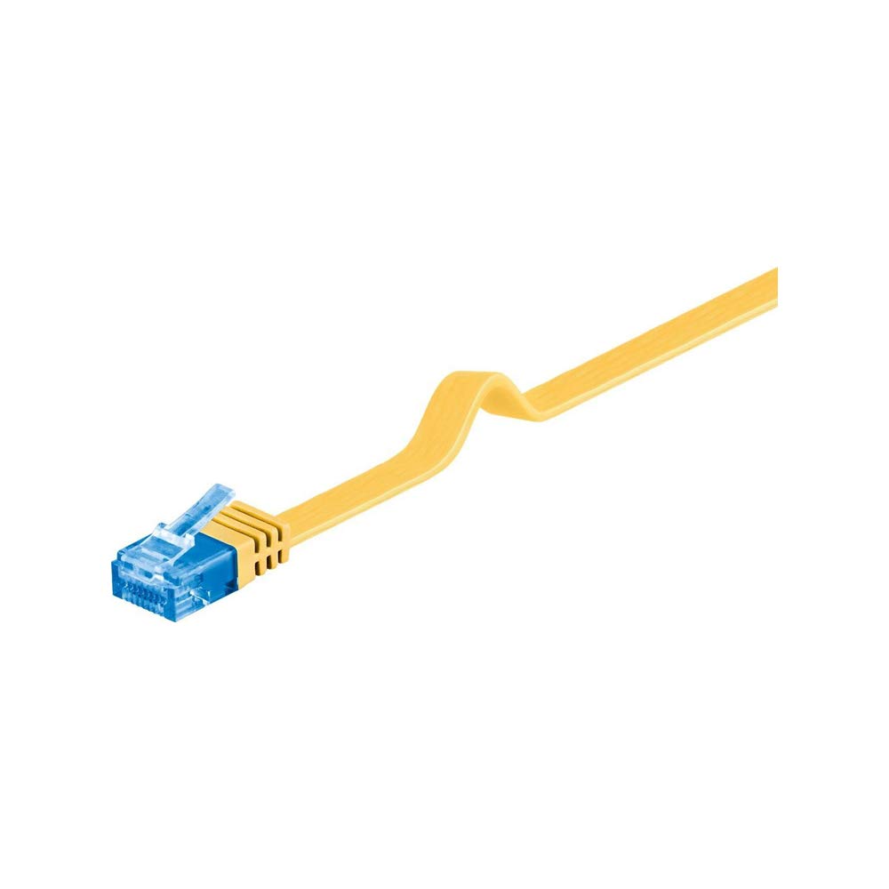 Goobay 96307 CAT 6A U/UTP Flat-Patch Cable, Yellow, 1m Length