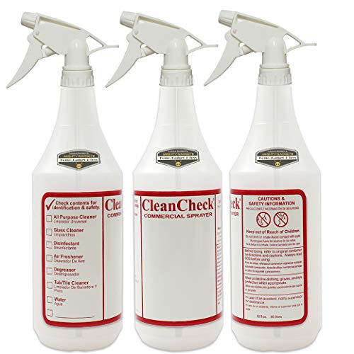 Mighty Gadget 3 Pack of 32 oz Premium Quality Empty Spray Bottle with No Clogs, General Purpose Leak Proof...