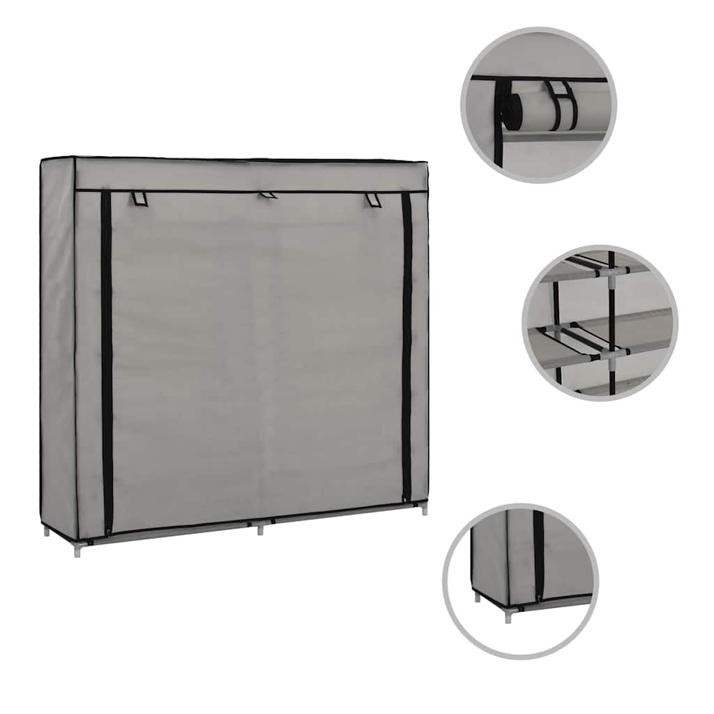 Schuhschrank mit Abdeckung Grau 115 x 28 x 110 cm Stoff 5 Ebenen Schuhregal Schuhablage Organizer Aufbewahrung für Flur Diele Schlafzimmer Ordnung