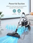 Aspiron Canister Aspirateur, amélioré 1600W Nettoyeur à vide sans sac, Remontage automatique du cordon, H13 HEPA Filtre, 4Qt Grande capacité, 5 Outils pour planchers durs, Tapis, Animaux de compagnie, Revêtement, Carreaux, Voiture, Lavande