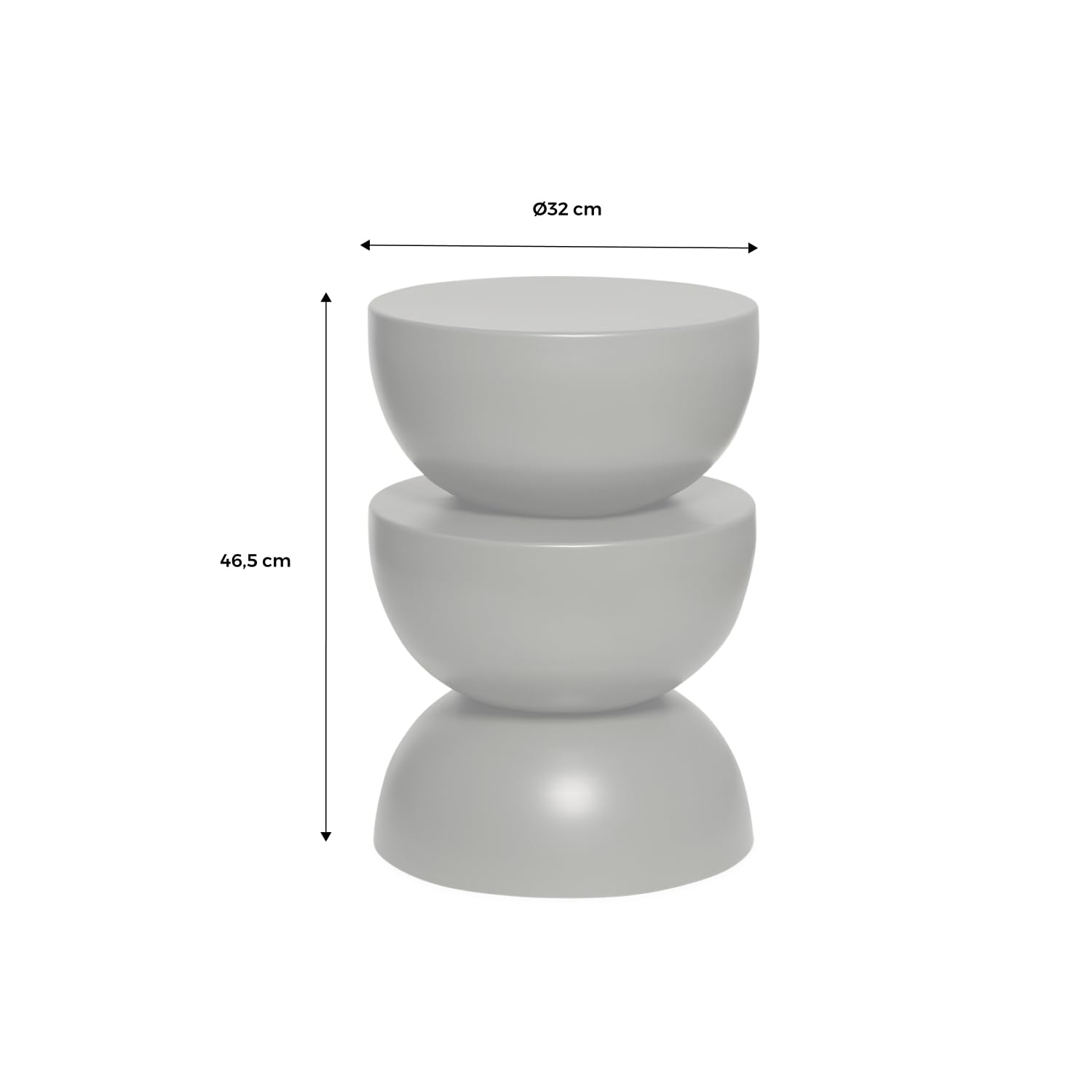 sweeek Tavolino in metallo effetto glassy, 46,5cm Corallo - 32x32x46.5 cm