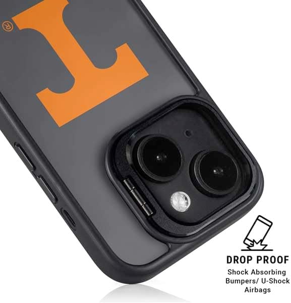 Skinit Kickstand Phone Case Compatible with iPhone 15 Plus - Officially Licensed University of Tennessee-Knoxville T Logo Vols on Gray Design