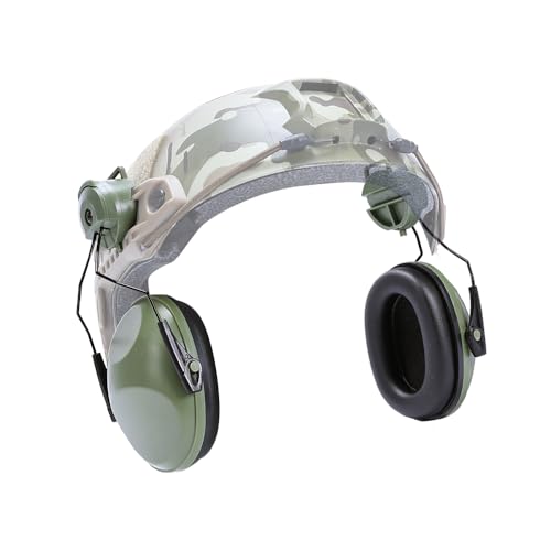 SINAIRSOFT Ear Muffs,Noise Protection,Tactical FAST Helmet Attachment,Safety Helmet Hearing Protection Earmuffs for Training (Ranger Green)