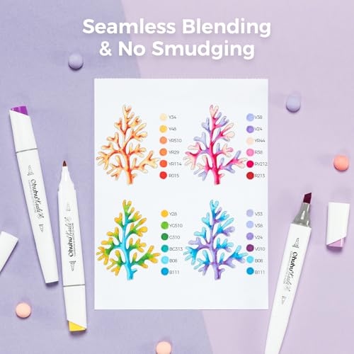 Image of Ohuhu Alcohol Markers: 60 Colors Slim Broad and Fine Double Tipped Kaala Marker for Artists Adults Coloring Drawing Cartoon Anime Comic - Professional Art Pens with Ink Refillable Giftable Pen Set