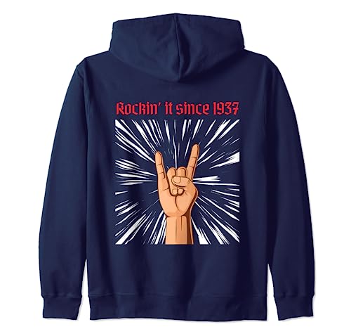 Guitarra eléctrica metal rock guitarrista cumpleaños 1937 Sudadera con Capucha