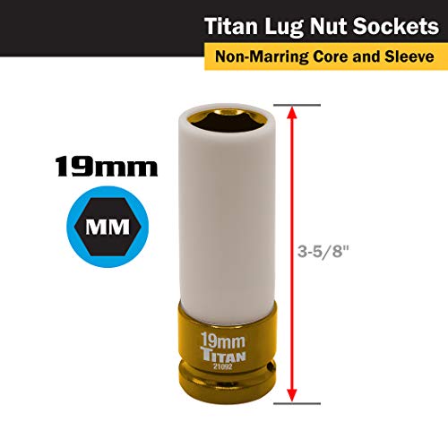 Titan 21092 1/2-Inch Drive X 19Mm Non-Marring Impact Deep Lug Nut Socket #TOP1