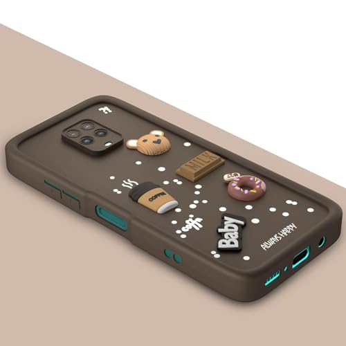 Image of Bintage Ball Bear| Donut| Milk Cake| Baby| Coffee Rubber Case Full Body & Camera Protection Back Cover Compatible for Poco M2 Pro - Brown