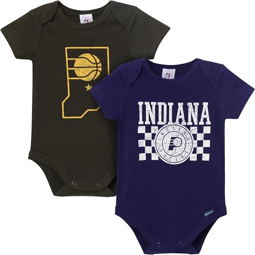 Image of Gerber Baby NBA Boys & Girls 2-Pack Short Sleeve Onesie Bodysuits