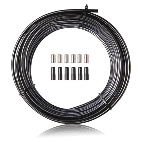 Brake Cable Housing Lined Bicycle/Bike Brake Cable Housing Bicycle Brake Cable Housing Bicycle Brake Cable Gear Wires Bikes Replacement Accessory for Mountain Road Bike 5mm 3 Meters (Black)