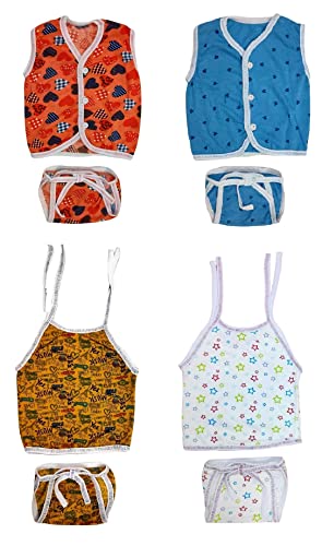 Image of TANGY Hosiery Newborn Baby Boy's and Baby Girls Jhabla Clothing Top Set(Pack of 4)