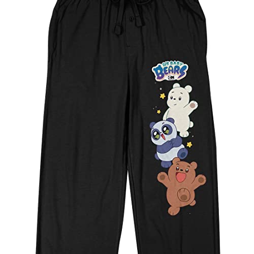 Bioworld We Baby Bears Three Bears Men's Black Graphic Sleep Pants2