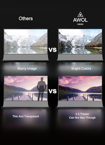 Image of AWOL VISION 120 inch Motorized Rising Matte White Projector Screen for Long Short Ultra Short Throw Projector, Floor Stand Indoor Outdoor Theater Screen, 170+ Viewable 4K /8K Ultra HD MW-F220
