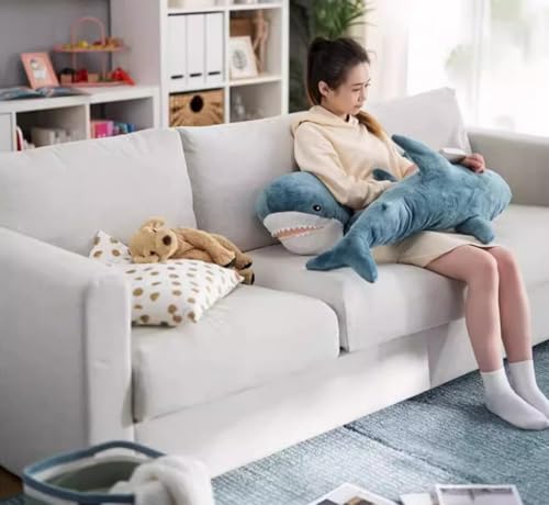 Image of 23.5-inch Plush Shark Toy Pillow, Giant Shark Stuffed Animal,Soft Shark Cushion Pillow Shark Plush Pillows,Chubby Stuffed Shark Toy - Children s Boys and Girls Room Decoration Bedtime Gift