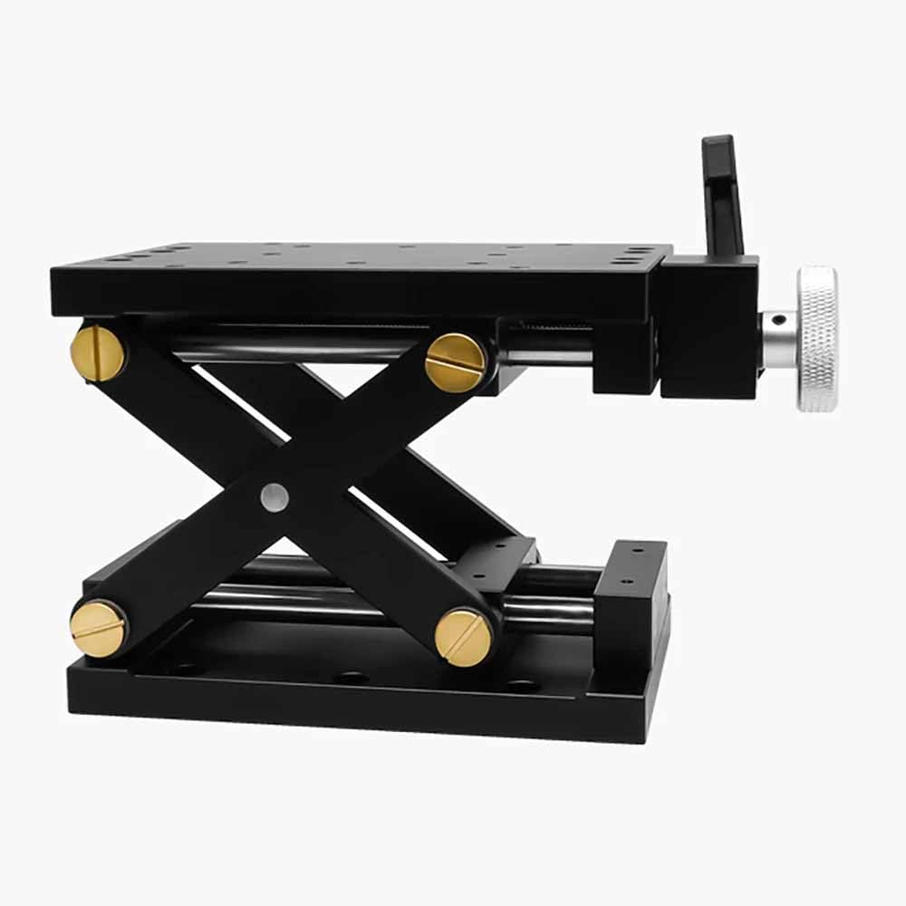 Z-Axis Nożycowy stół do podnoszenia ręcznego, eksperyment optyczny podnośnik, precyzyjny, precyzyjne dostrajanie, stopień przemieszczenia, 80 x 120 mm