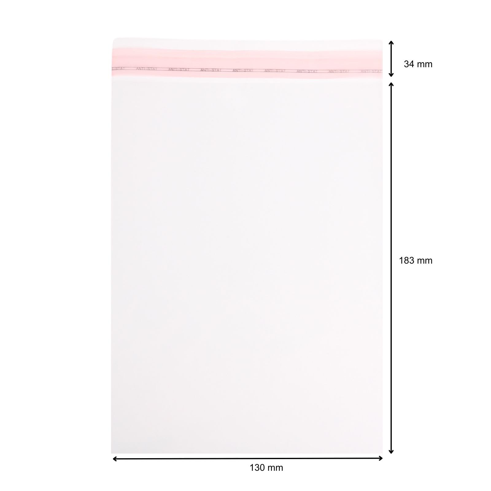 1000 St. Schutzhüllen 130 x 183 mm + Klappe 34 mm (DIN A6/B6/C6) glasklar für 3D Karten Fotos Postkarten Ansichtskarten Sammelkarten