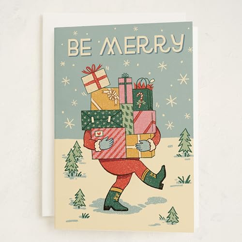 Cartes de vacances Minted Be Merry pour voeux de fin d annee