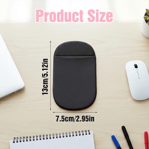 Image of Slim Mouse Holder for Laptop, Universal Wireless Mouse Sleeve Pouch for Laptop Stick on, Black Adhesive Computer Mouses Pocket Holder Case, No Glue Residue