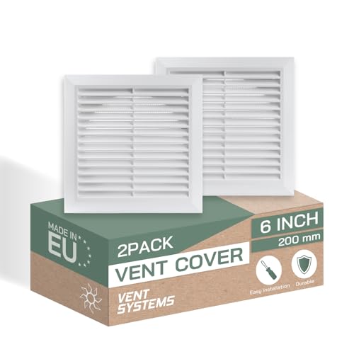 Couvercle d'aération à persiennes blanches 150 mm pour gaine de ventilation murale