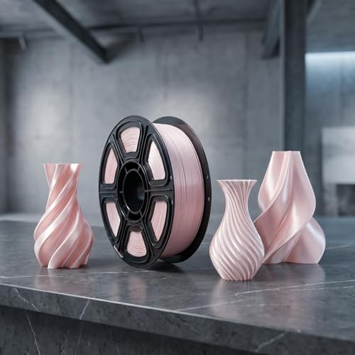 Image of PLA Filament 1.75mm Milky Pink 1KG, Clog-Free 3D Printer Filament Dimensional Accuracy + /- 0.02mm,High Speed Printing 1kg Spool(2.2lbs) 3D Printing Filament Fits for Most FDM 3D Printer