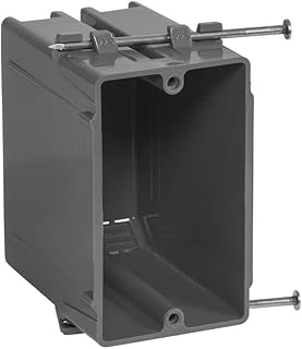 22 cu. in. 1 Gang Rectangle New Work Box Gray