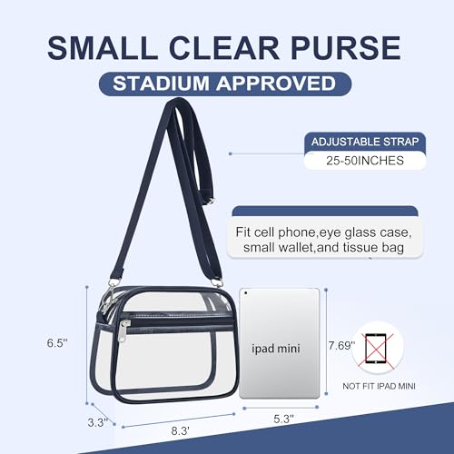 Image of Oraben Clear Bag for Stadium Events Clear Purse Stadium Bag Satchel Handbags for Sports Events Concerts Festivals | Stadium Approved