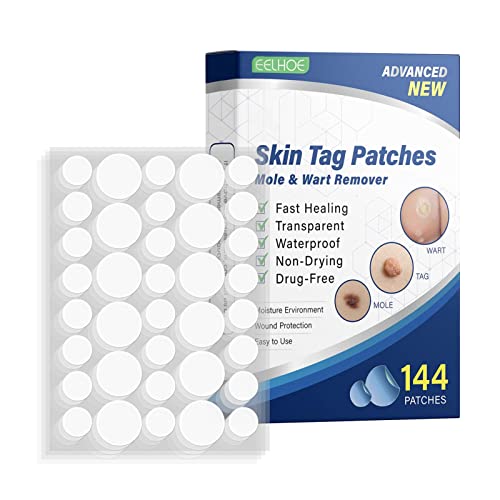 Weing Dissolvant d'acrochordons, Patch d'étiquettes de Peau, Suppression des acrochordons amélioré Force maximale, Patchs Anti-verrues sûrs et Doux pour Le Visage Corps Cover