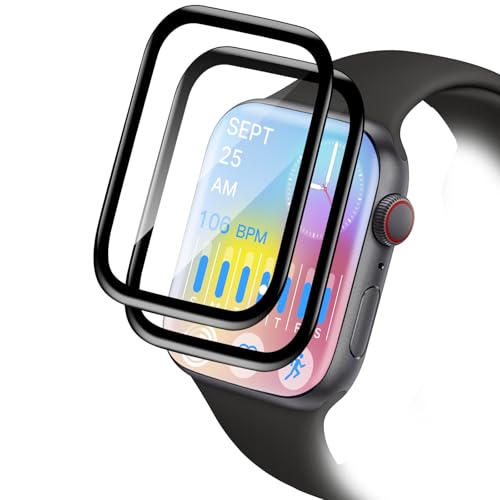 Carantee Schutzfolie für Panzerglas für Apple Watch Series 7/8/9 45mm Schutzglas, 2 Stück Flexible TPU Displayfolie Disp...