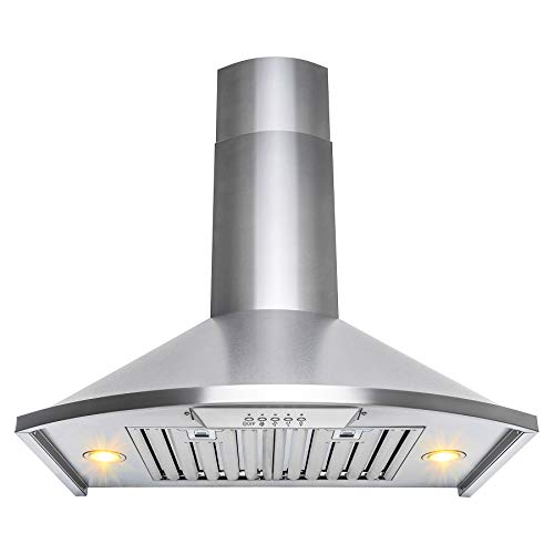 Golden Vantage 30" Wall Mount Stainless Steel Push Button Control Kitchen Range Hood