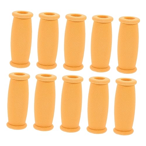 HOODANCOS 10pcs Rubber Grip of Crutch Hand Grips for Crutch Crutches Alternative Crutch Hand Pad Crutch Hand Grips Replacement Parts Fit Underarm Crutch Pads Hand Crutch Elastomer Yellow