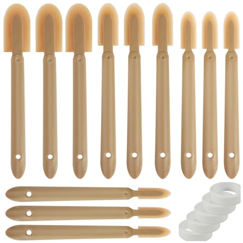 Rubber Caulking Tool Kit, Reusable Caulk Finishing Tool, Grout Sealant Spatula Spreader Smoothing Tool, Multifunctional Sealant Applicator Tool for Ceramic Tiles Baseboard Window Bathroom (12Pcs)