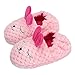 MASOCIO Chausson Enfant Fille Pantoufle Enfants Hiver Peluche Chaussure Antiderapant Taille 26 27 EU Lapin Rose