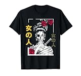 Japanese Samurai Floral Warrior Geisha Woman Tokyo Anime T-Shirt