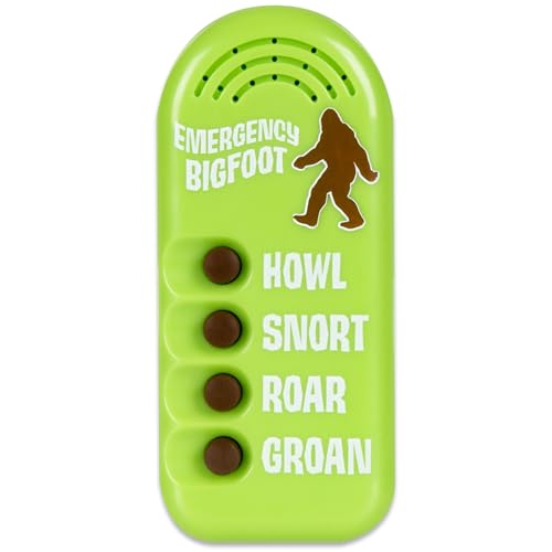 Image of Archie McPhee: Emergency Bigfoot - Electronic Sound Maker, 3.5 inch Handheld Device, 4 Sasquatch Noises: Howl-Snort-Roar-Groan, Camping Pranks Novelty Toy