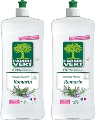 L'ARBRE VERT Liquide Vaisselle Main Romarin 750 ml (Lot de 2)